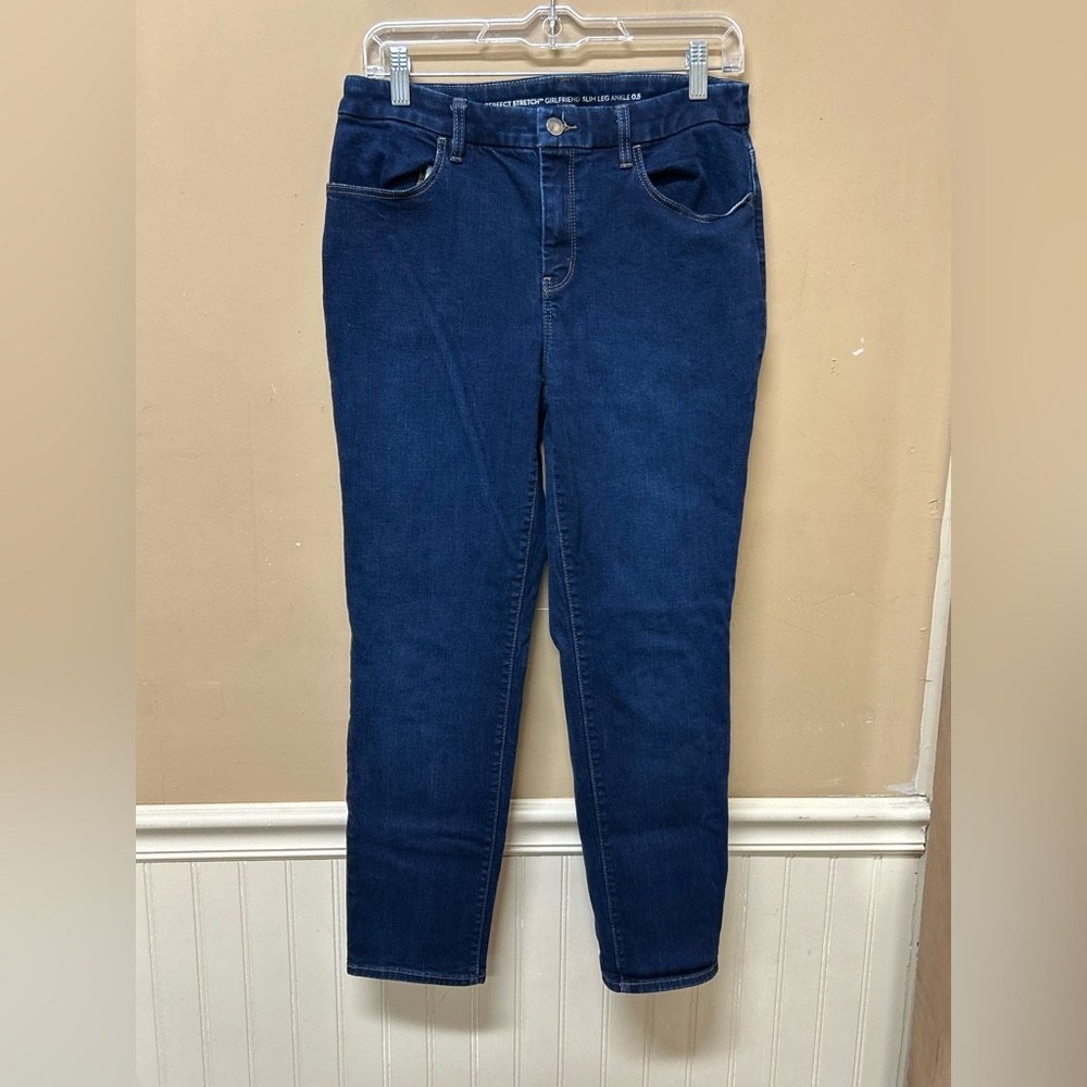 Chicos Women’s So Slimming Dark Wash Girlfriend Slim Leg Ankle Jean Pant 0.5 6